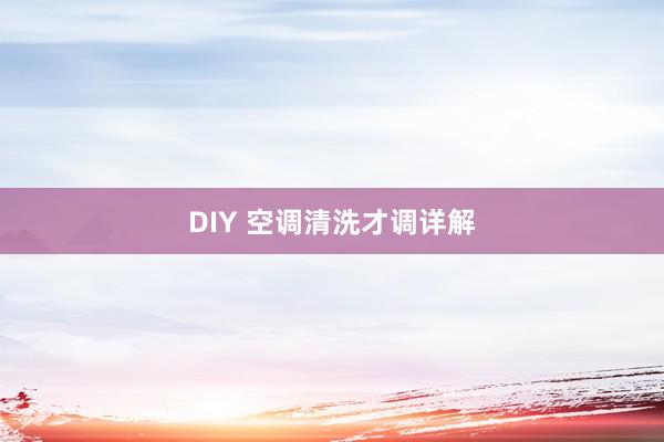 DIY 空调清洗才调详解